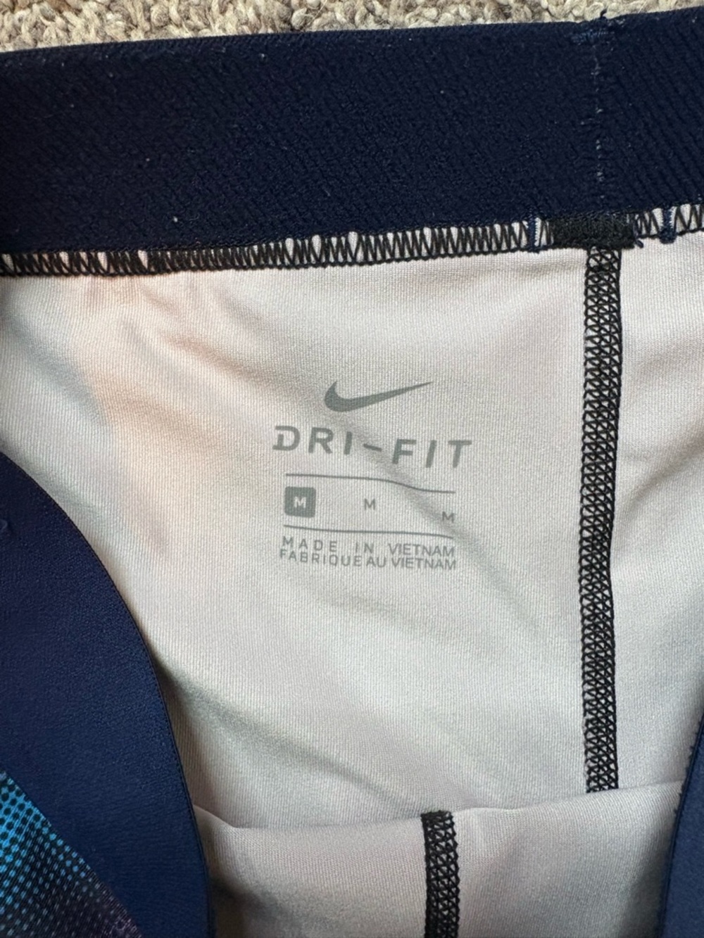 Nike Navy and Light Gray Dri-FIT Athletic Shorts - Picture 3 of 4